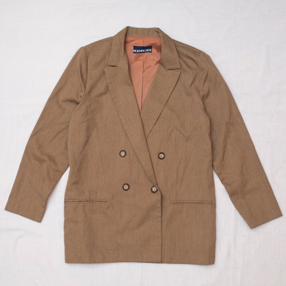 Mocha Oversized Double Breasted Vintage Blazer